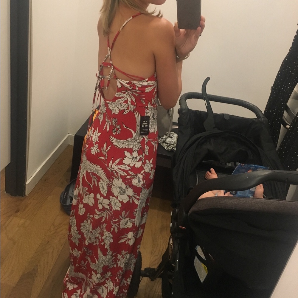 Red and white dress